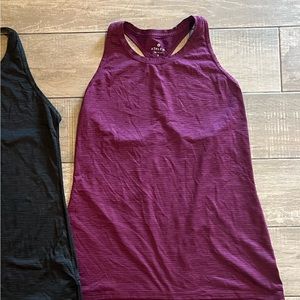 Plum shadow stripe high neck chi tank READ DESCRIPTION